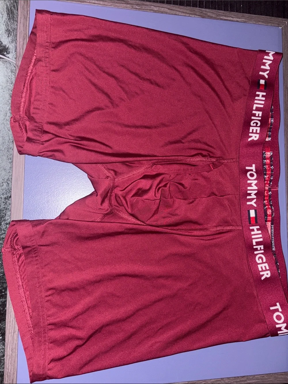 Tommy Hilfiger Deep Berry Red Boxer Briefs with Logo Print